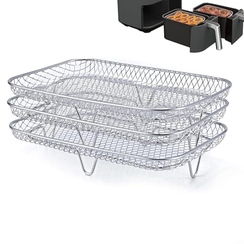 HpLive Air Fryer Rack Set, Air Fryer Zubehör, Grillrost, 3-lagiges Netz-Ofenzubehör, Fritteusen-Zubehör, 1691785576 von HpLive