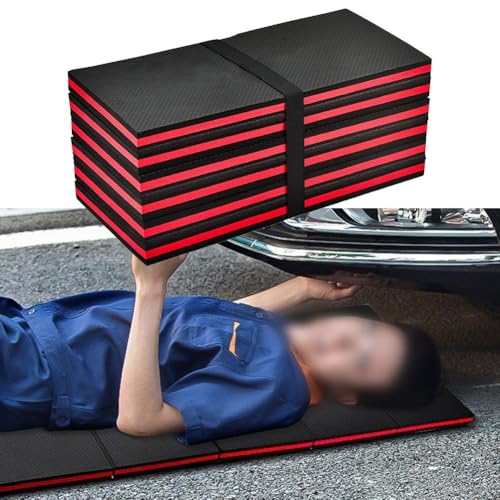HpLive Auto Reparatur Liegematte 6-Fach Faltbar Wasserdicht EVA-Schaum Kniematte Tragbar Knie- und Arbeitsmatte für Werkstatt Garten, 117x40x3 cm von HpLive