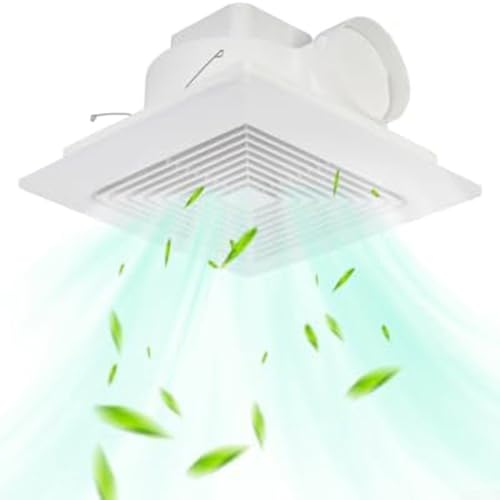 HpLive Badlüfter,Deckenabluftventilator,Integrierter Deckenventilator Abluftventilator Leistungsstark Leise für Küche Bad,Loftfenster und Keller， Weiß 20x20cm (28 * 28cm) von HpLive