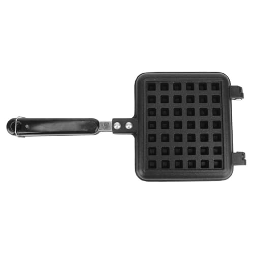 HpLive Belgischer Waffeleisen für Gasherd Antihaftbeschichtet Drehbar Waffelform Metall Backplatte Schwarz 22x35 cm(One-headed Waffle) von HpLive