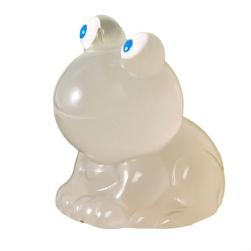 HpLive Bunte leuchtende Frosch-Ornamente, Kunstharz, kleine Ornamente, Miniatur-Figuren, Tiermodelle, Bastelzubehör, Miniatur-Frosch-Spielzeug (weiß) von HpLive