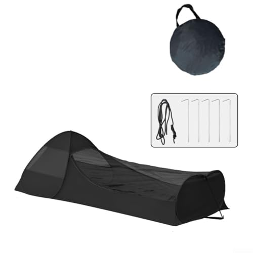 HpLive Camping Netzelt Up Zelt mit Handyhalter Moskitonetz für Outdoor Wandern Reisen Atmungsaktiv(Black) von HpLive