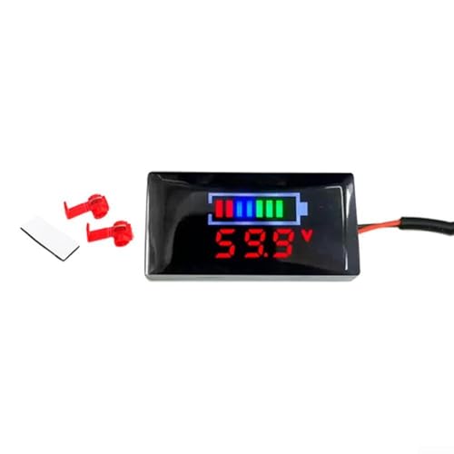 HpLive Digital Voltmeter mit LED-Anzeige DC 12V-150V Spannungsmesser Batteriespannungsprüfer für Motorrad Elektrofahrzeuge(Red) von HpLive