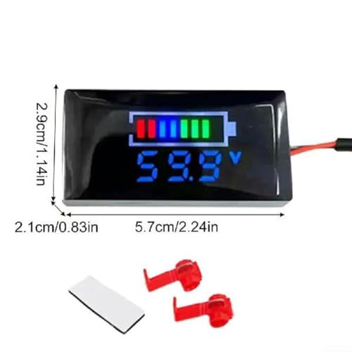 HpLive Digital Voltmeter mit LED-Anzeige DC 12V-150V Spannungsmesser Batteriespannungsprüfer für Motorrad Elektrofahrzeuge(blue) von HpLive