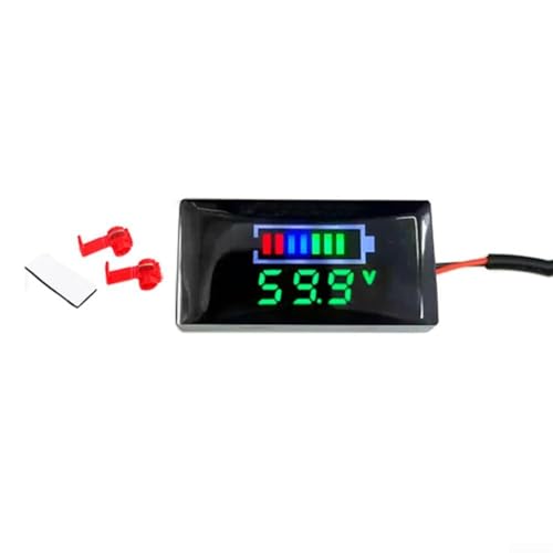 HpLive Digital Voltmeter mit LED-Anzeige DC 12V-150V Spannungsmesser Batteriespannungsprüfer für Motorrad Elektrofahrzeuge(green) von HpLive