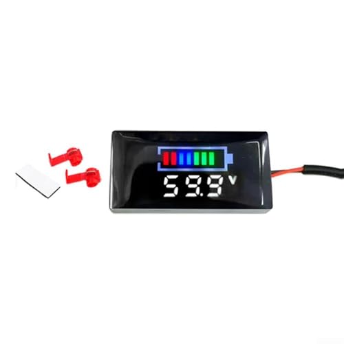 HpLive Digital Voltmeter mit LED-Anzeige DC 12V-150V Spannungsmesser Batteriespannungsprüfer für Motorrad Elektrofahrzeuge(white) von HpLive