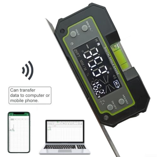 HpLive Digital mit Doppelachsen LCD Neigungsmesser Magnetisch Wiederaufladbar Type-C(DC170) von HpLive