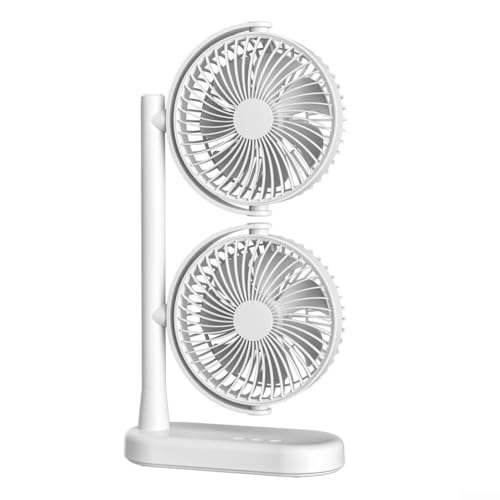 HpLive Doppelkopf Tischventilator USB Wiederaufladbar Mit 3 Geschwindigkeitsstufen Für Schreibtisch Schlafzimmer Büro HpLive Doppelkopf Tischventilator USB Wiederaufladbar Mit 3 Geschwindigkeitsstufen Für Schreibtisch Schlafzimmer Büro von HpLive