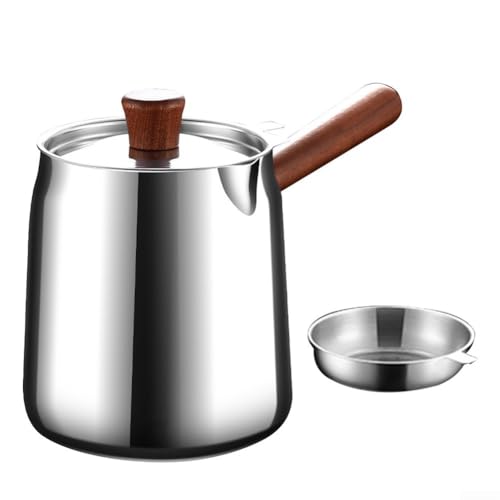 HpLive Edelstahl Frittiertopf mit Siebkorb und Abtropfgestell für Hähnchen Pommes Meeresfrüchte Küche 15 cm Durchmesser Kochtopf Bratentopf(A) von HpLive