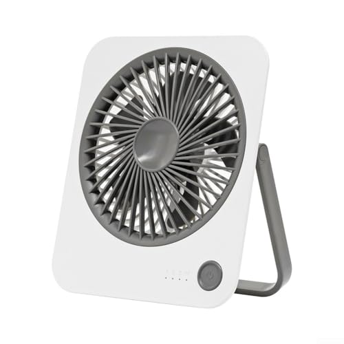 HpLive Faltbar Tischventilator Akku 1200mAh USB Aufladbar Mini Ventilator 4 Geschwindigkeiten Leise für Büro Schlafzimmer(Weiß) von HpLive
