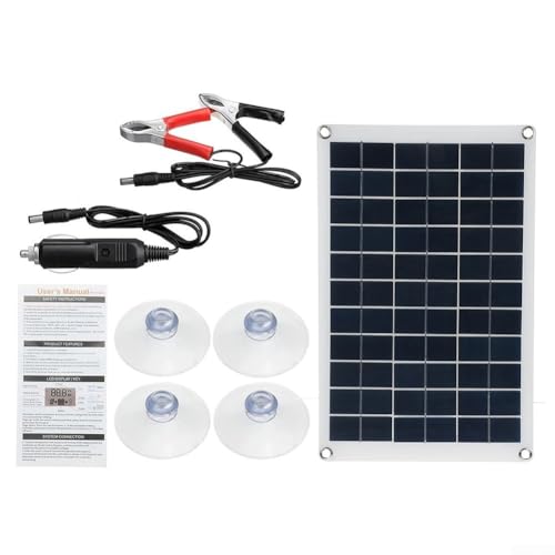 HpLive Flexibel Solarpanel 50W 18V Tragbar Wasserdicht Solarmodule Solarladegerät mit Doppel-USB für Auto Batterie Handy Camping Boot Outdoor Aktivitäten von HpLive