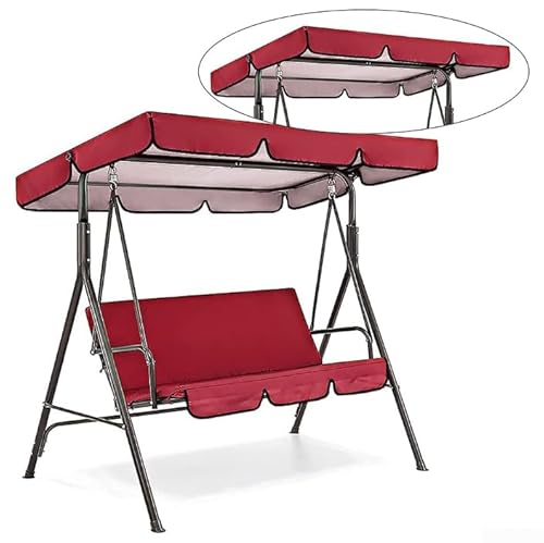 HpLive Gartenmöbel Schaukelabdeckung Set Sonnenschutz Hollywoodschaukel Bezug mit Dachbezug und Sitzkissen in Rot HpLive Gartenmöbel Schaukelabdeckung Set Sonnenschutz Hollywoodschaukel Bezug mit Dachbezug und Sitzkissen in Rot von HpLive