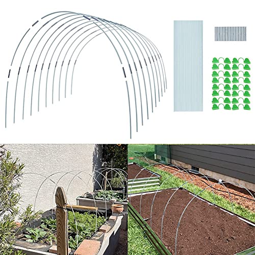 HpLive Gewächshausreifen Fiberglas, Gewächshaus Hoops für Hochbeet Abdeckung, Rostfrei Durable Frei Biegbar Gartenreifen, Fiberglas-Stützrahmen Pflanzentunnel für Pflanzenabdeckung von HpLive