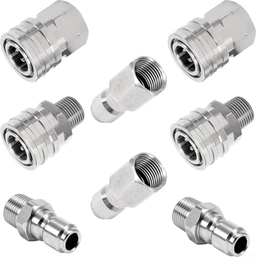 HpLive Hochdruckreiniger Schnellkupplung Set 3/8 Zoll Edelstahl Adapter für Hochdruckreiniger Verbindungsstücke HpLive Hochdruckreiniger Schnellkupplung Set 3/8 Zoll Edelstahl Adapter für Hochdruckreiniger Verbindungsstücke von HpLive