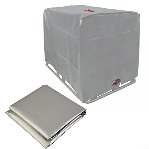 HpLive IBC Tank Abdeckung, Anti-UV Schutzhülle für Wassertank 1000L Schutzabdeckung, wasserdichte Abdeckung für IBC-Tank Behälter Regenwassertank, 120x100x116cm Grau von HpLive