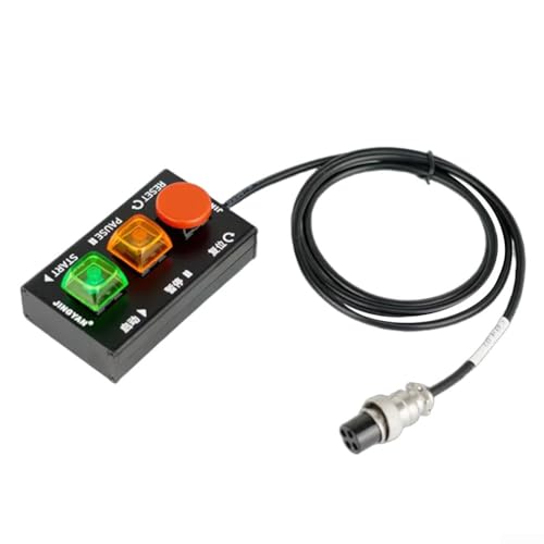 HpLive Industrieller Fußpedal Controller mit Einzeltaste Start-Stopp Funktion für CNC Maschinen mit Luftfahrtstecker(Aviation connector) von HpLive