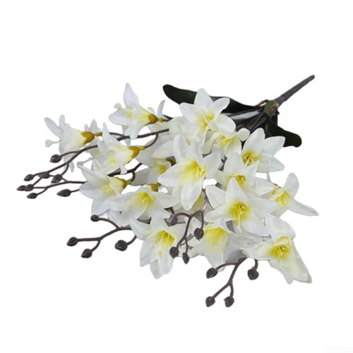 HpLive Kunstblumen 20 Stück, Seidenblumen für Wohnzimmer, Büro, Hochzeit, ca. 45 cm, Ø 7 cm, langlebig, pflegeleicht(White) von HpLive