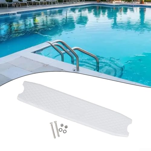 HpLive Kunststoff Schwimmbadleiter-Stufe, Rutschfeste Poolleiter Trittstufe mit Schrauben Weiß 49x10cm für Pooltreppe von HpLive