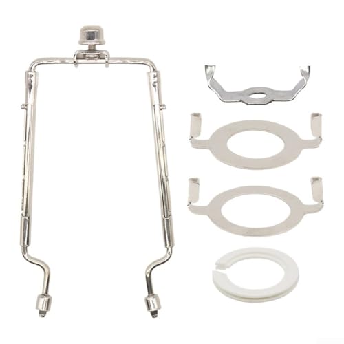 HpLive Lampenschirmhalterung 8 Zoll Metallgestell Verstellbar mit Adapter für E26 E27 E14 Tischleuchten Stehleuchten(silver) von HpLive
