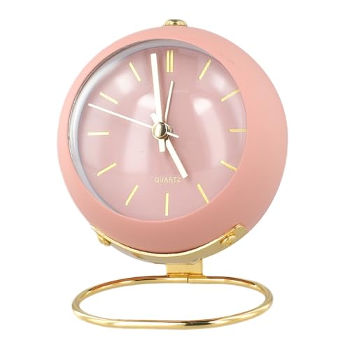 HpLive Leise Wecker mit Leuchtziffern Modern Tischuhr Analog für Schlafzimmer Studenten Büro Nachtlicht Design(Pink) von HpLive