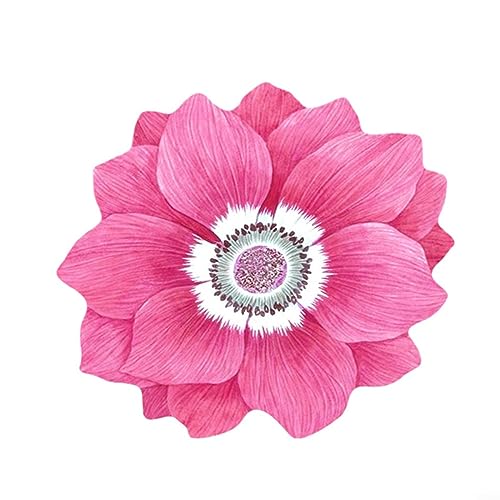 HpLive Lotus Teppich Matte für Schlafzimmer Blumenteppich Chinesischer Stil Lotus Bodenmatte Blumenform Bodenmatte Nachttischdecke für Wohnzimmer Küche Mädchen Teppich Baby Spielmatte (Rosa) von HpLive