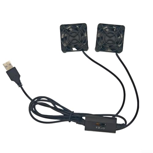 HpLive Mini Kühlventilator USB 40mm Doppellüfter Einstellbare Geschwindigkeit Geräuscharm für PC Elektronische Geräte(A) von HpLive