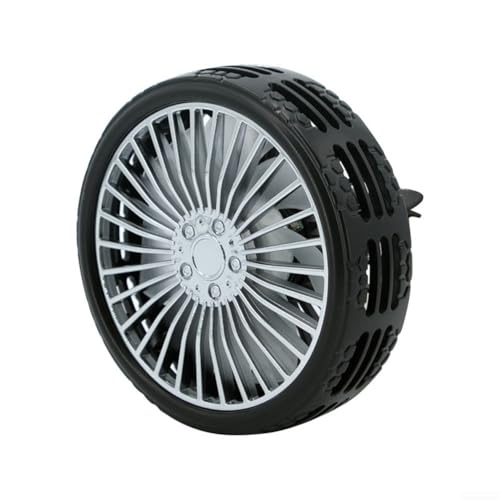 HpLive Multifunktionaler Auto Ventilator mit LED Beleuchtung für Lüftungsgitter USB Anschluss 3 Geschwindigkeiten(black) von HpLive