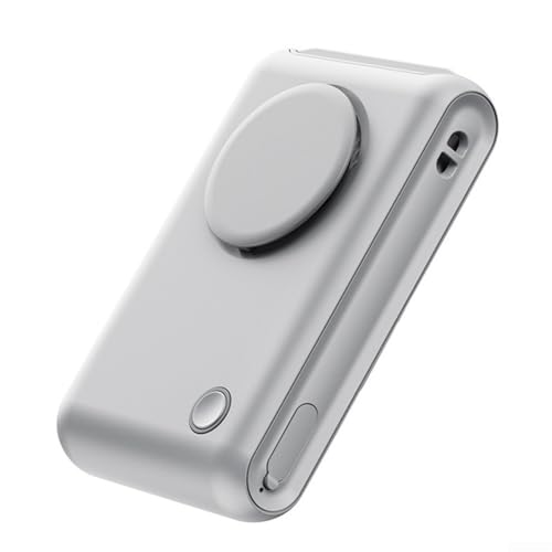 HpLive Multifunktionaler Ventilator zum Umhängen USB Aufladbar Handventilator mit 6 Modi Leiser Betrieb für Reisen Wandern Sport(Grau) von HpLive