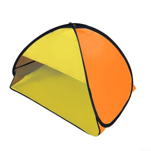 HpLive Multifunktionales Strandzelt mit Handyhalterung UV-Schutz Windschutz für Outdoor Camping Strand Silberbeschichtet(Silver-coated cloth Orange and yellow) von HpLive