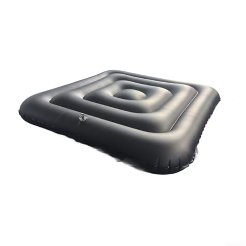 HpLive Quadratische Poolabdeckung 130cm Aufblasbare Schwimmbadabdeckung für Wärmeschutz Wasserdicht (without handle Black) von HpLive