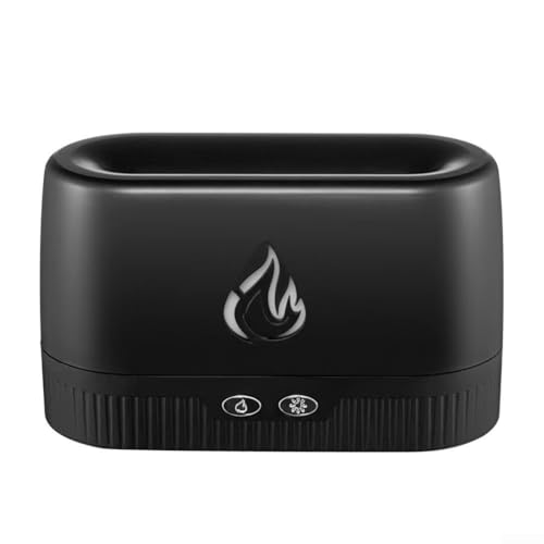 HpLive Retro Flammen Aroma Diffuser 200ml Luftbefeuchter Mit Ätherische Öle Vernebler Leiser Betrieb Für Schlafzimmer(Black) von HpLive