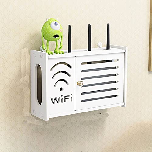 HpLive Router Box，Router Wandmontage Aufbewahrungsbox, WiFi Feuchtigkeitsbeständige Router Abdeckung Dekorative Box Regal, Wohnzimmer Wandmontage Weiß Dekorative Aufhängung Rack von HpLive