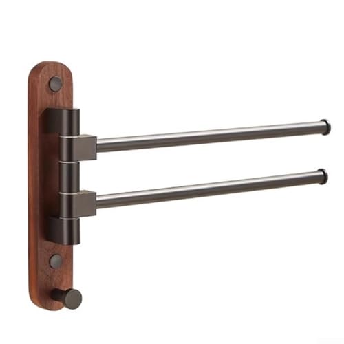 HpLive Schwenkbarer Handtuchhalter aus Holz und Aluminium mit 2–5 drehbaren Armen, platzsparender Handtuchhalter für das Badezimmer zur Wandmontage(1) von HpLive