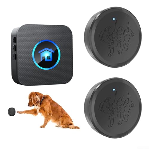 HpLive Smarte Hundeklingel Drahtlos Türklingel für Stubenreinheit Training Hundebell zum Rausgehen Berührungsempfindlich, 5 Lautstärken 55 Klingeltöne(1 Empfänger + 2 Tasten) von HpLive