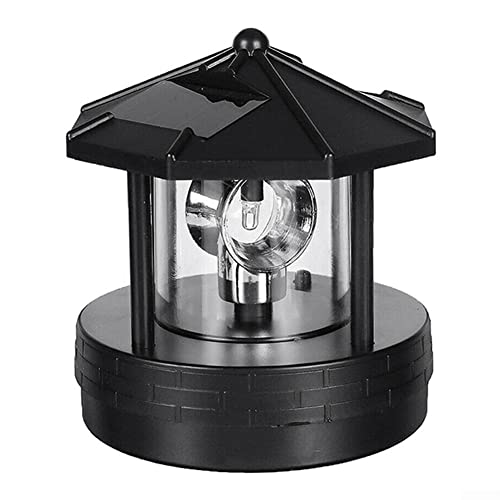 HpLive Solar LED Rotierende Wasserdicht Leuchtturm, 360 Grad drehbare Lampe, LED Solar Gartenleuchten Dekorative Lampe für Garten Rasen Patio von HpLive