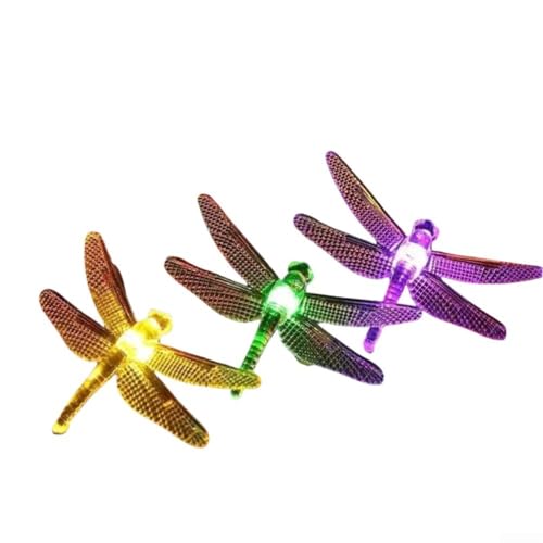 HpLive Solar Libellen Lichterkette Außen 50 LED Wasserdicht IP55 Warmweiß 7m Garten Dekoration Solarleuchten für Weihnachten Terrasse(Farbe) von HpLive