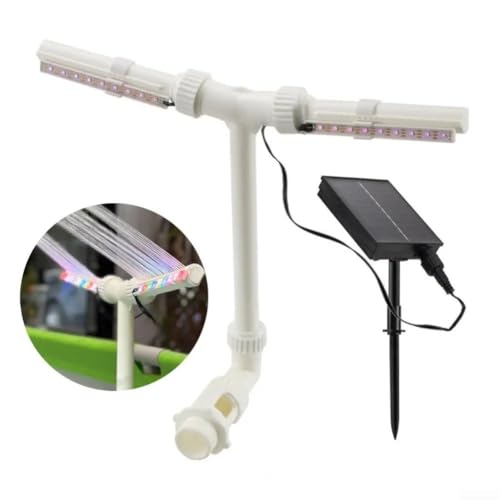 HpLive Solar Pool Springbrunnen mit Fernbedienung LED Beleuchtung Doppelkopf Wasserfontäne Poolbeleuchtung für Schwimmbad(A) von HpLive