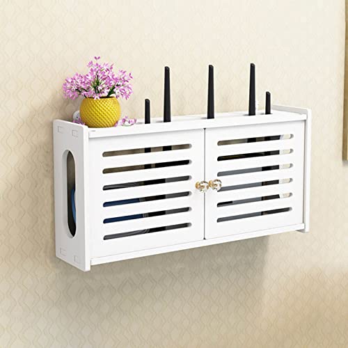 HpLive Storage Boxes WLAN-Router Aufbewahrungsbox WiFi-Rack Wanddekoration TV-Set-Top-Rack Wandbehang dekorative Box Rack kreative weiße dekorative schwimmende Rack von HpLive