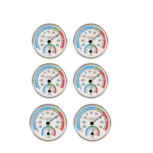 HpLive Thermometer Hygrometer Innen Analog, Raumthermometer Analog Luftfeuchtigkeitsmesser Innen, Raumklimaregulierung innen zur Überwachung von normalem In-und Außenwetterzustand (6PCS) von HpLive