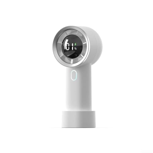 HpLive Tragbarer Digitaler Handventilator mit LED-Anzeige 100 Geschwindigkeitsstufen USB-C Akku Lüfter Für Zuhause Büro Reisen(Weiß) von HpLive