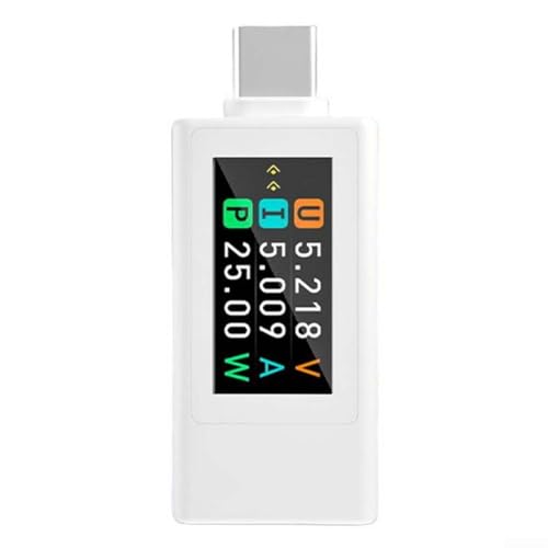 HpLive USB Tester Typ-C Spannungs Strommesser 4-30V Multifunktion Digital Voltmeter mit Energiemessung Speicherfunktion(white) von HpLive