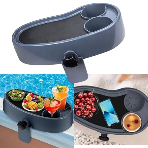 HpLive Verstellbarer Pool Tablett Tisch mit Getränkehalter - Rutschfeste Spa Ablage für Badewanne mit Befestigungsclip HpLive Verstellbarer Pool Tablett Tisch mit Getränkehalter - Rutschfeste Spa Ablage für Badewanne mit Befestigungsclip von HpLive