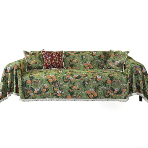 HpLive Vintage Sofaüberwurf Baumwolle Rutschfest Wohndecke Mehrzweck Couchbezug für Alle Jahreszeiten(180 * 180cm) von HpLive