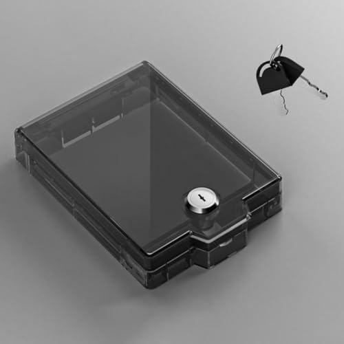 HpLive Zentralklimaanlage-Schalttafelabdeckung mit Schlüssel, Steckdosenschutz, Wasserdicht, Kindersicherheit, 128 x 94 x 25 mm(Transparentes Schwarz) von HpLive