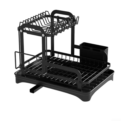 HpLive Zweilagiges Küchenregal Abtropfgestell Organizer mit Schneidebrett-Halter für Geschirr Besteck Küchenzubehör HpLive Zweilagiges Küchenregal Abtropfgestell Organizer mit Schneidebrett-Halter für Geschirr Besteck Küchenzubehör von HpLive