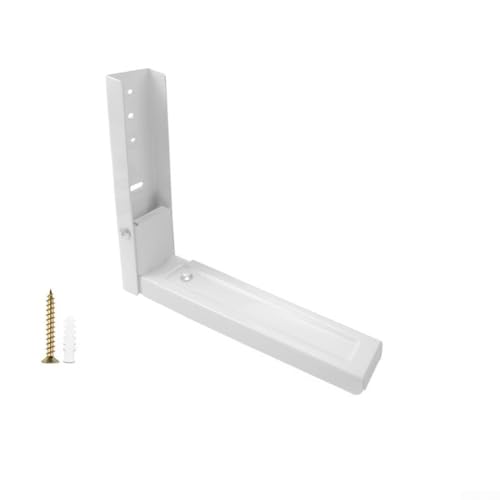 Küchenregal aus Edelstahl für Mikrowelle, Wandmontage, faltbares Design, einfache Installation (weiß) von HpLive