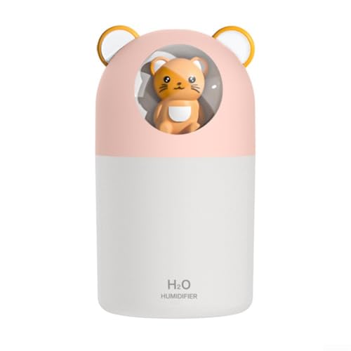 Mini Luftbefeuchter mit Aromatherapie LED-Nachtlicht USB Diffusor für Schlafzimmer Büro 300ml Raumbefeuchter(C) von HpLive