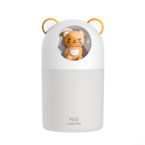 Mini Luftbefeuchter mit Aromatherapie LED-Nachtlicht USB Diffusor für Schlafzimmer Büro 300ml Raumbefeuchter(D) von HpLive