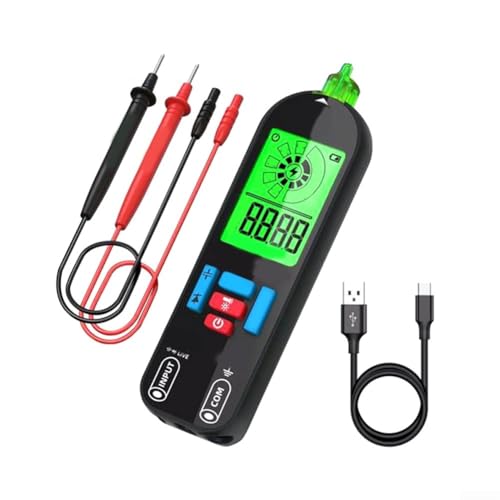 Rechargeable Smart Digital Multimeter Tester for AC DC Voltage, Red Green Backlight von HpLive