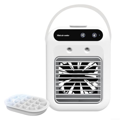 Tragbare Klimaanlage Mini Luftkühler USB Wiederaufladbar mit 500ml Wassertank 2 Sprühmodi Luftbefeuchter für Büro Auto von HpLive